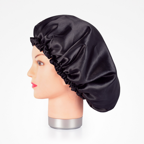 Black Satin Anti-Frizz Sleeping Cap